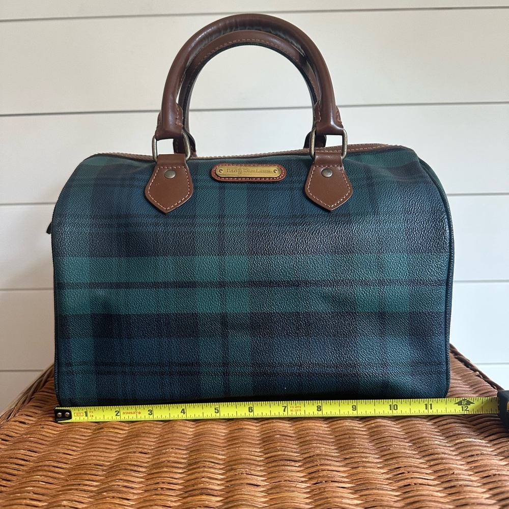 Polo by Ralph Lauren Black Watch Plaid Boston Satchel Purse y2k